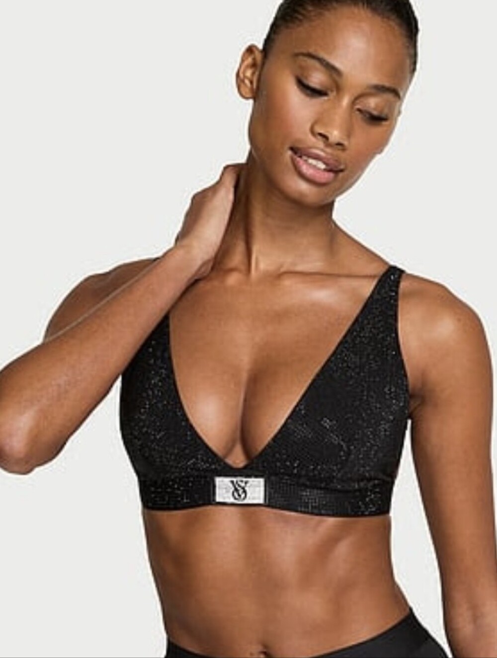 Victoria's Secret Shine Cotton Wireless Plunge Bralette covered In CRYSTALS💎💎